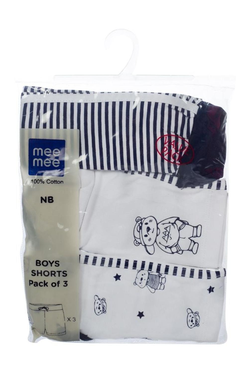 Mee Mee Baby Navy Blue &Amp White Shorts - Pack Of 3